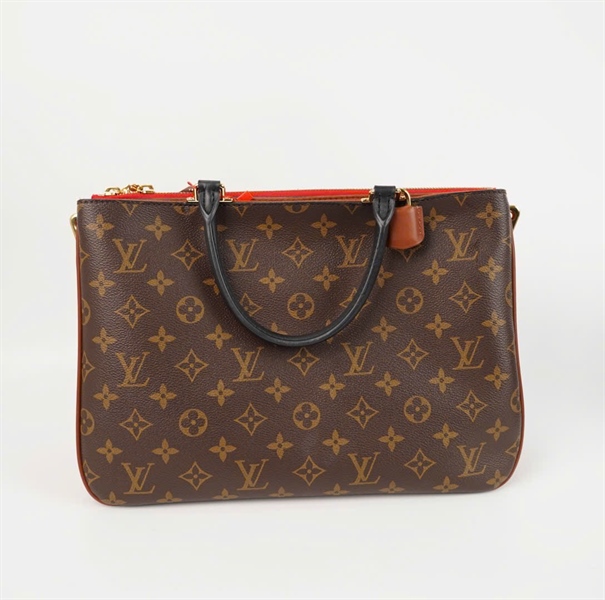 Túi LV hoa nâu phối đỏ kèm ổ + chìa sz 30cm (HC)+