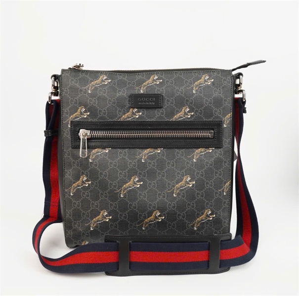 Túi GG đen họa tiết Tiger dây xanh đỏ sz25 (KG) +