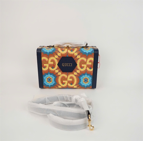 Túi GG hoạ tiết vàng viền xanh sz27 (HC) +