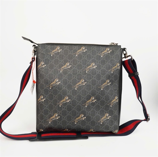 Túi GG đen họa tiết Tiger dây xanh đỏ sz25 (KG) +