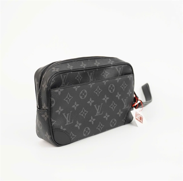 Túi LV Clutch nền đen hoa xám sz22 (KG) +