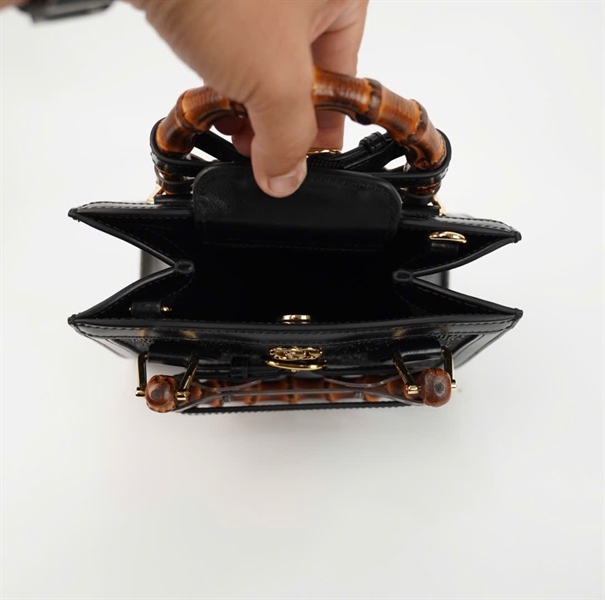 Túi GG Dianna đính cườm đen lấp lánh size 20 (BQ) KG+