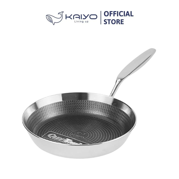 KAIYO - Chảo inox chống dính hoa văn nổi Tri-Ply đáy liền sâu lòng size 20cm