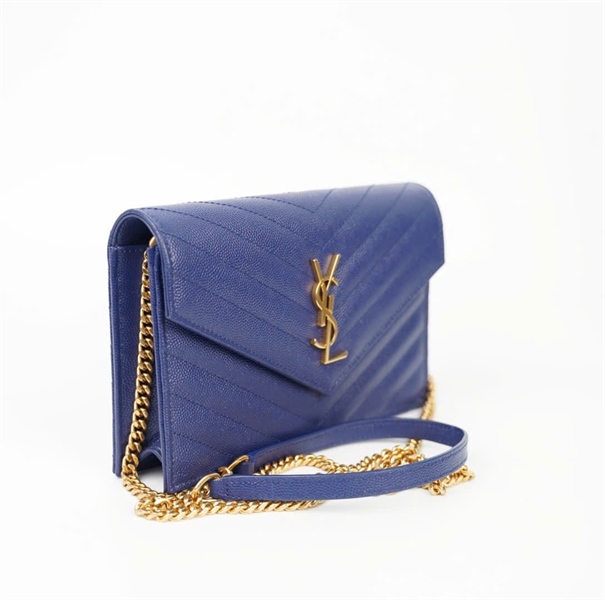 Túi Clutch YSL xanh dương size 19 +