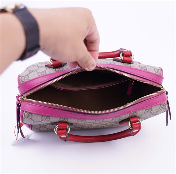 Túi GG Pre- Owned viền hồng sz28 KG +