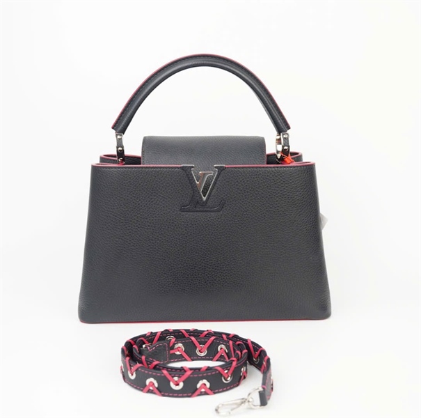 Túi LV capu đen viền hồng size 30 (TB) +