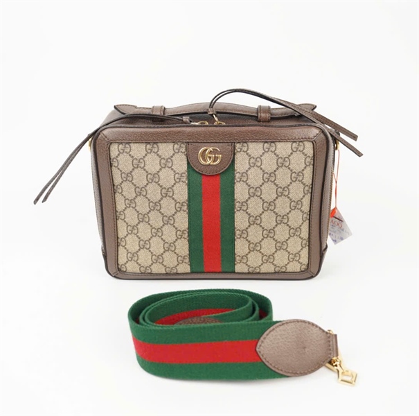 Túi GG đeo chéo viền nâu size 22 (BQ) KG+