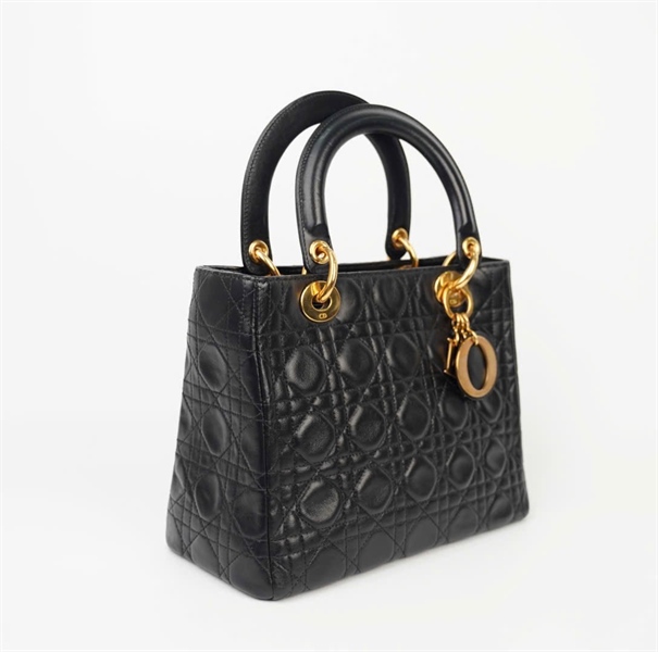 Túi Dior Lady đen size M (BQ) KG+