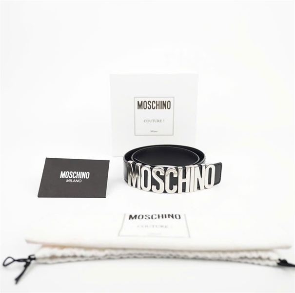 Thắt lưng Moschino đen bản 3cm KG +