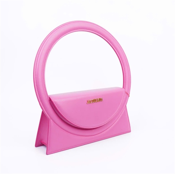 Túi Jacquemus màu hồng quai tròn sz23 KG +