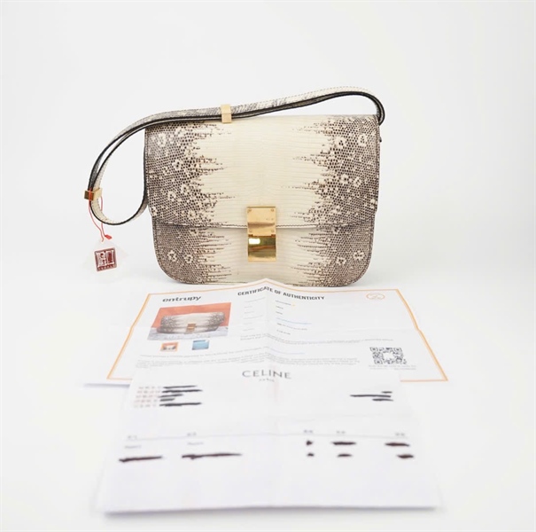 Túi Celine Lizard xám trắng 22cm (F-LA-1167) (HC)+