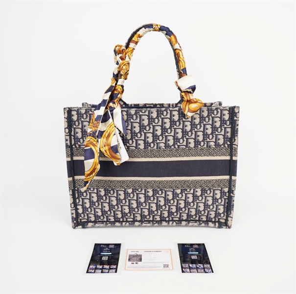 Túi Dior Tote màu xám trắng có lót form sz35 (LTB) KG +