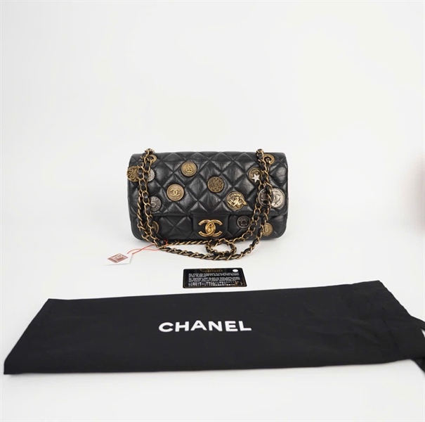 Túi Chanel Charm đồng xu đen (20773498) sz25 ( HC) +