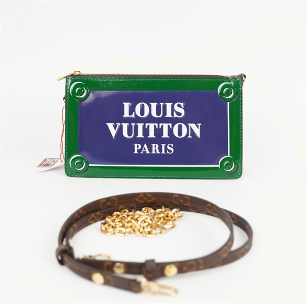 Túi LV khóa zip 2 strap xanh lá phối hoa nâu in chữ sz21 (HC) +