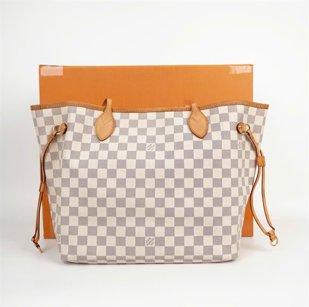 Túi LV Nerverfull ô vuông xám kem sz32 KG +