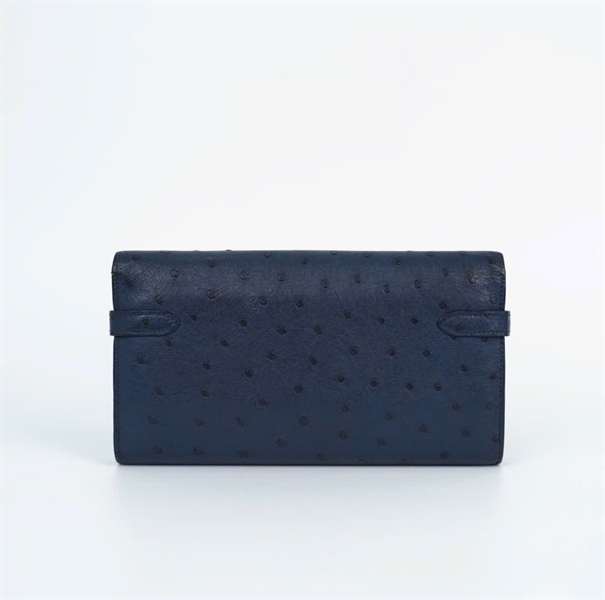 Ví Hermes Ketty xanh da đà điểu (HC) +