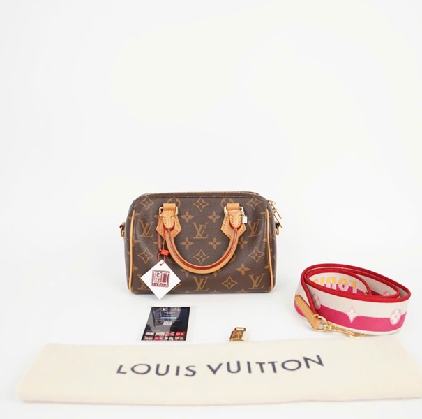 Túi LV Speedy hoa nâu kèm ổ+ chìa sz20 (LTB) KG +