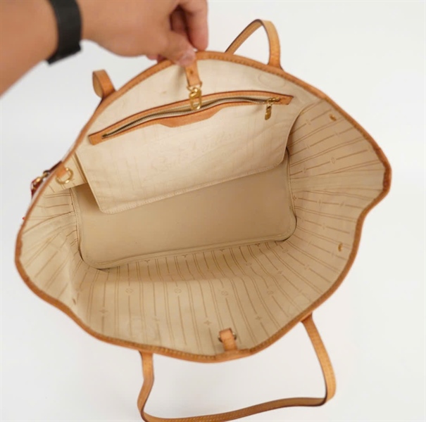 Túi LV Nerverfull ô vuông xám kem sz32 KG +