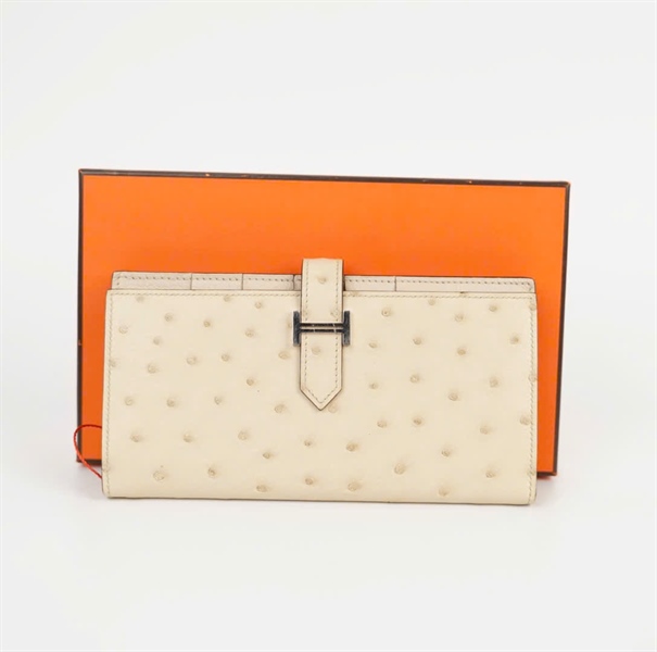 Ví Hermes gập đôi màu xanh nhạt ̣HC +