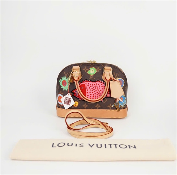 Túi LV Alma hoa nâu in hình kèm ổ+ chìa sz22 (HC) +