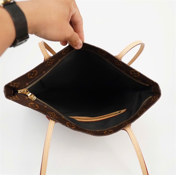 Túi LV Tote kèm ví hoa nâu in chữ sz36 (HC) +