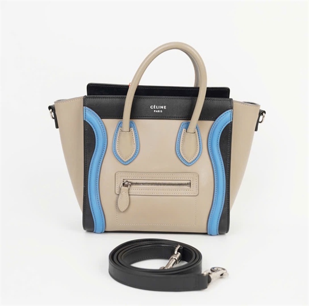 Túi Celine xám viền xanh đen (LTB) KG +