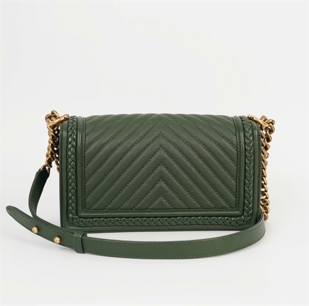 Túi Chanel boy xanh rêu (25188943) size 25 +