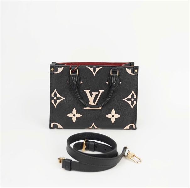 Túi LV Onthego nền đen hoa trắng (HC) +