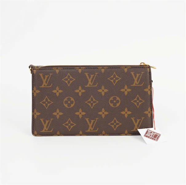 Túi LV khóa zip 2 strap xanh lá phối hoa nâu in chữ sz21 (HC) +