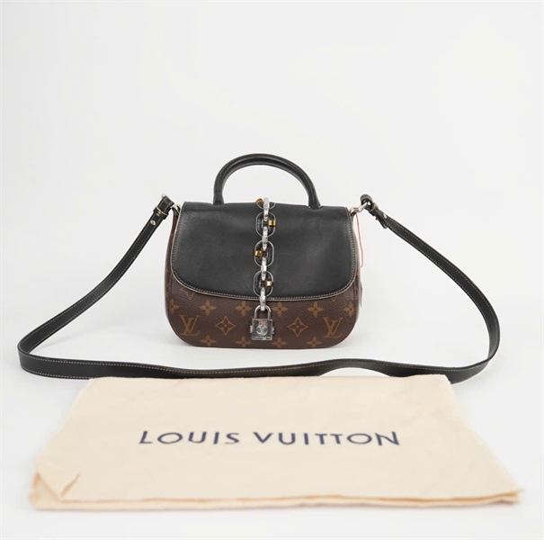 Túi LV Lookit hoa nâu nắp đen (PL0147) sz20 (HC) +