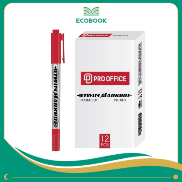 Bút lông dầu 2 đầu PO-TM101 đỏ