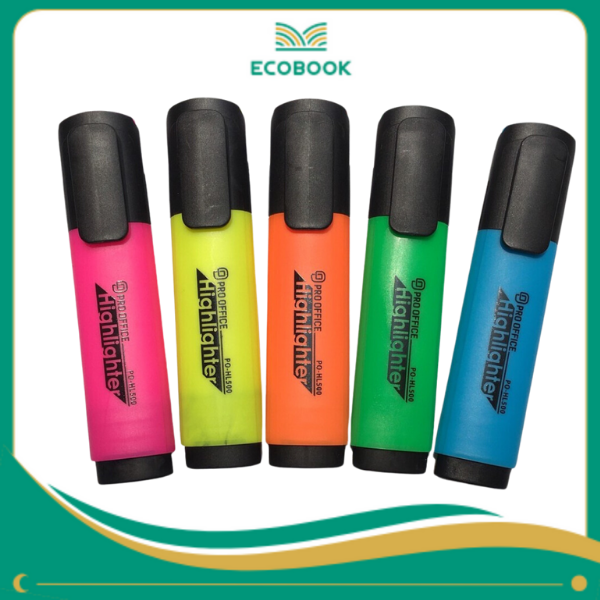 Bút dạ quang PO-HL500 vàng,cam,hồng,xanh lá,xanh dương