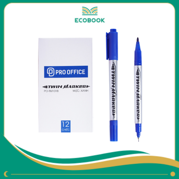 Bút lông dầu 2 đầu PO-TM101 xanh