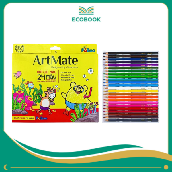 Chì màu hộp 24 màu AM-CL103