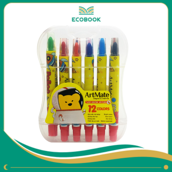 Bút sáp vặn 12 màu AM-TC301