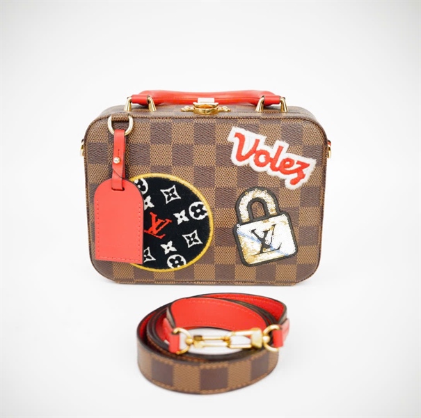 Túi LV Stories Box ô vuông thêu hình sz19 (SN4108) (HC) +