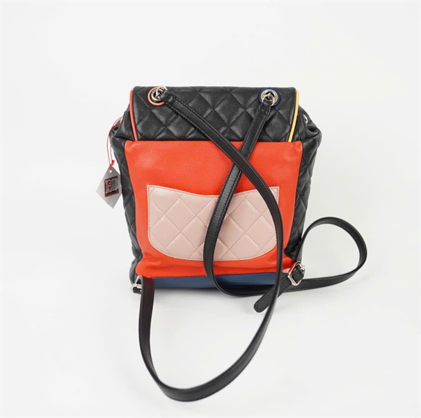 Balo Chanel đen phối da cam (23582679) (HC)+