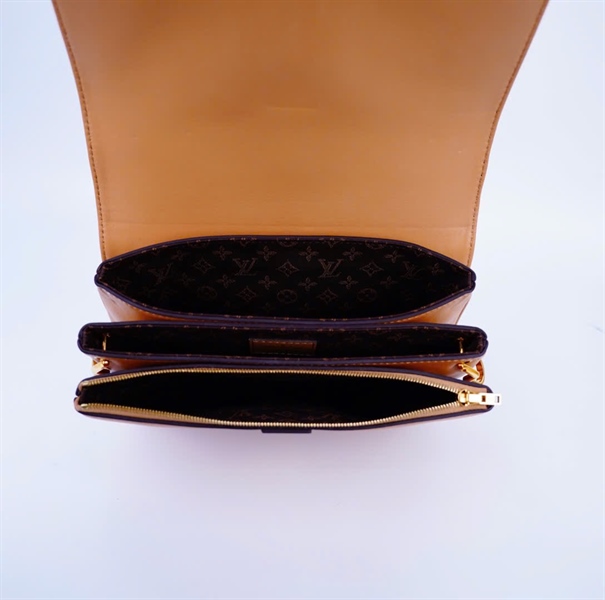 Túi LV Gander màu nude lòng hoa nâu kèm 2strap sz22 (HC) +