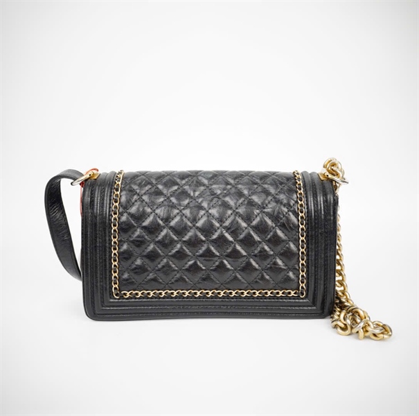 Túi Chanel Boy viền vàng (23366533) sz25 (HC) +