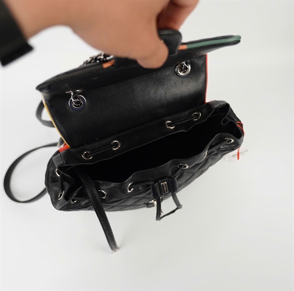 Balo Chanel đen phối da cam (23582679) (HC)+