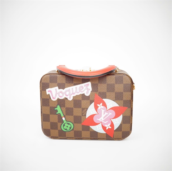 Túi LV Stories Box ô vuông hoa nâu thêu hình sz19 (SN3109) (HC) +