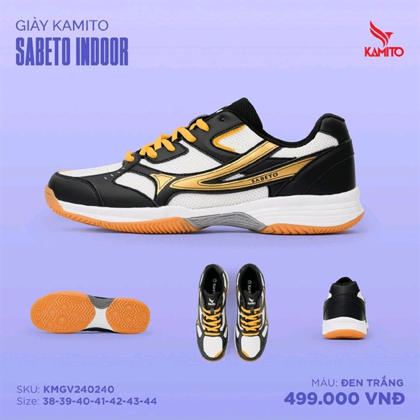 Giày thể thao Kamito SABETO INDOOR KMGV2402, 38=>44 (đa năng : CẦU LÔNG, BÓNG CHUYỀN, BÓNG BÀN)192MZN03GK