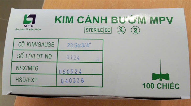 Kim cánh bướm MPV 23G x 3/4 (Hộp 100 cái) - Y tế Việt Nam 2