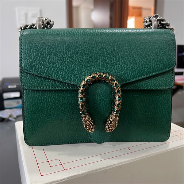 Túi GG Dionysus xanh (421970) size 20 (PN) +