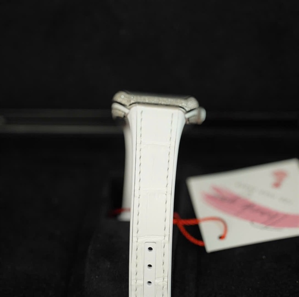 Đồng Hồ Franck Muller mặt vuông đính đá quai trắng (HC) +