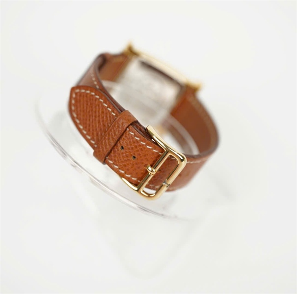 Đồng hồ Hermes mặt vuông dây nâu (842031) (LTB) KG+