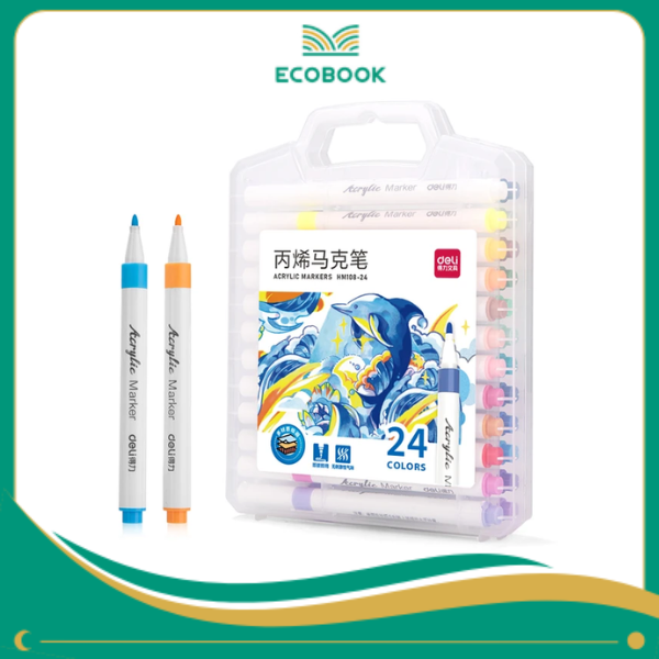 HM108-24 - Hộp 24 Bút Lông Màu Acrylic Markers