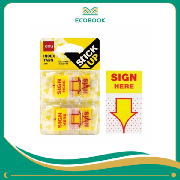 Giấy note Deli _ Sign Here _ EA10101