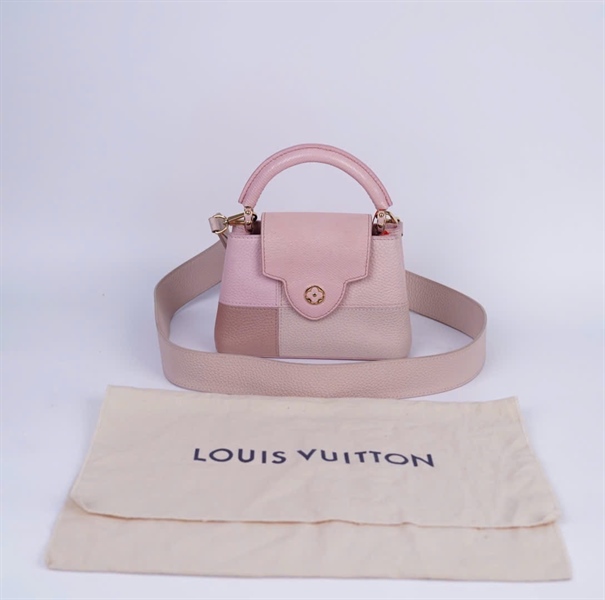 Túi LV Capu màu hồng phối nâu sz19 (HC) +