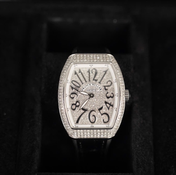 Đồng hồ Franck Muller mặt đá dây da đen (3525) (HC)+